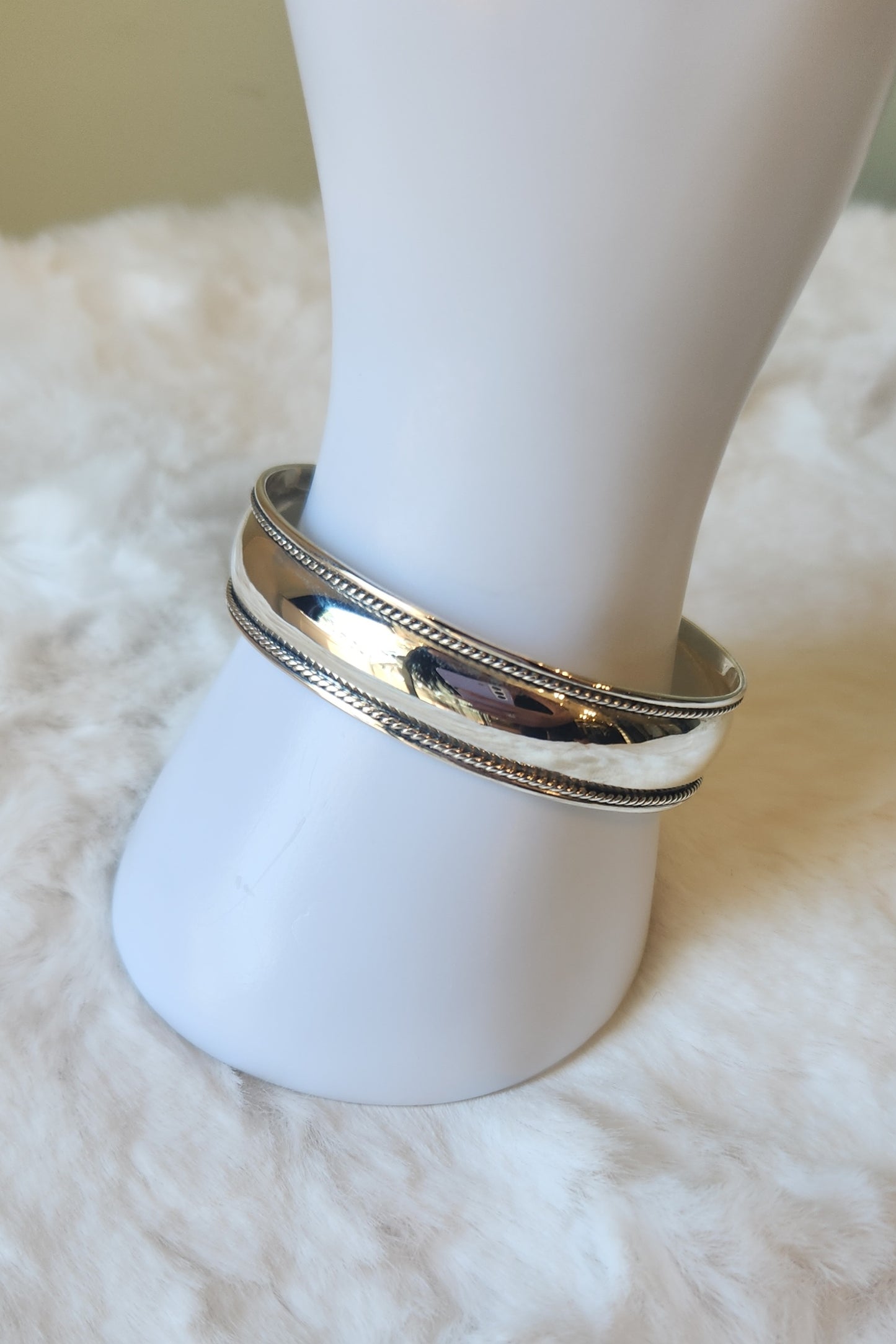 Sterling silver fashion cuff bracelet