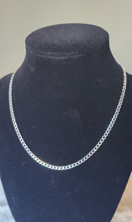 Sterling silver 4mm 16" curb chain