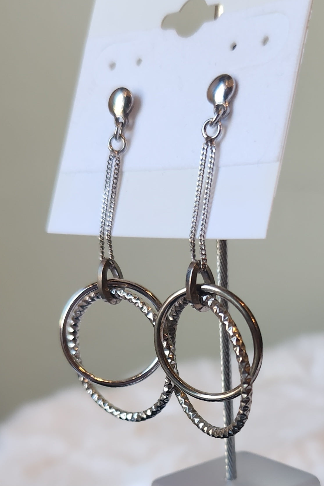 Sterling silver dangle rings earrings