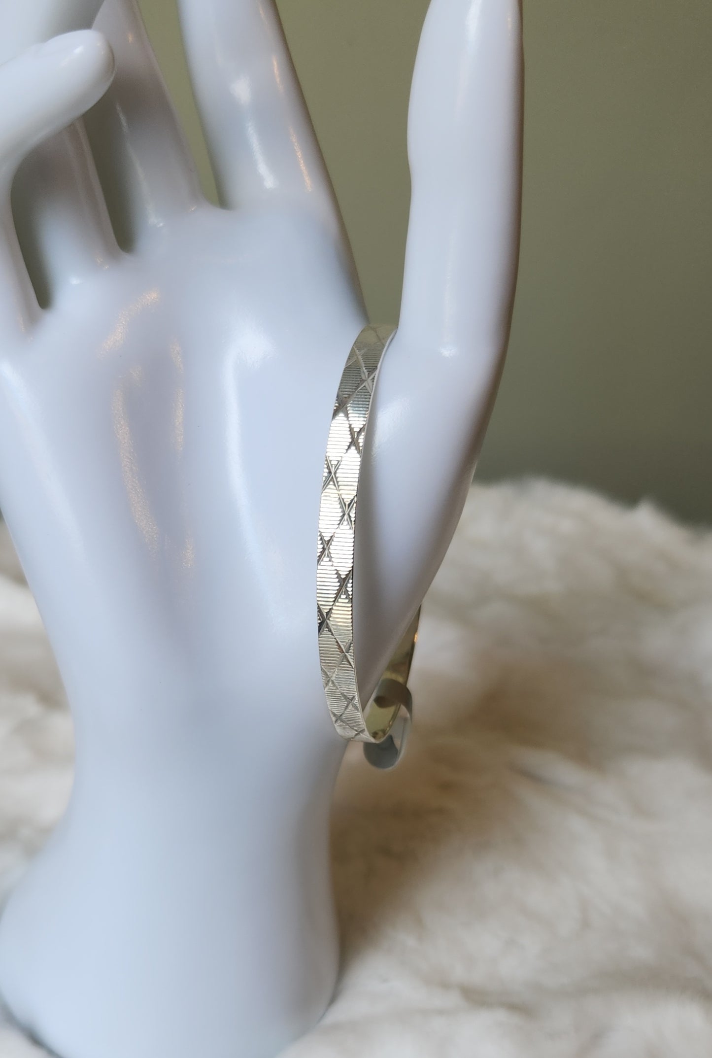 Sterling silver textured bangle bracelet