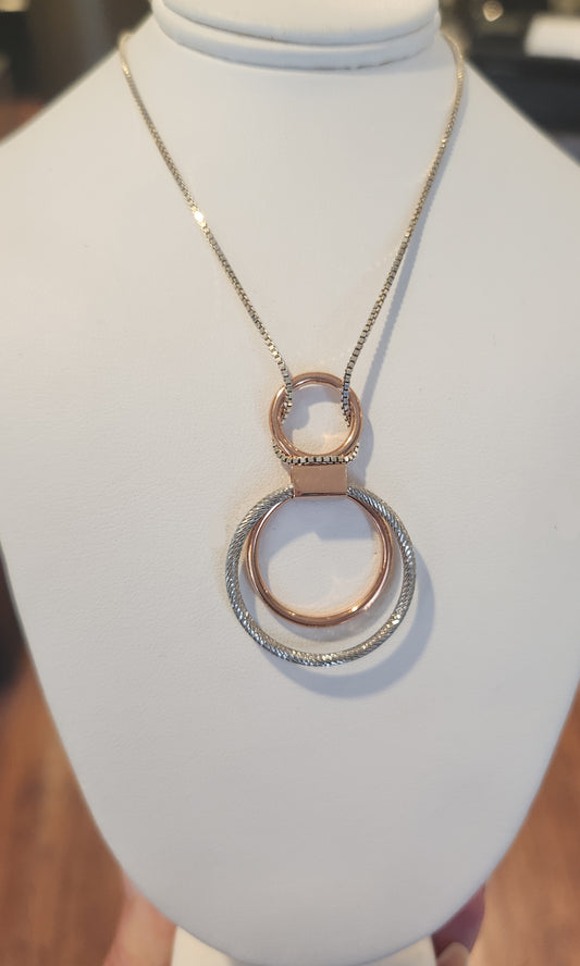 Sterling silver two-toned rings pendant