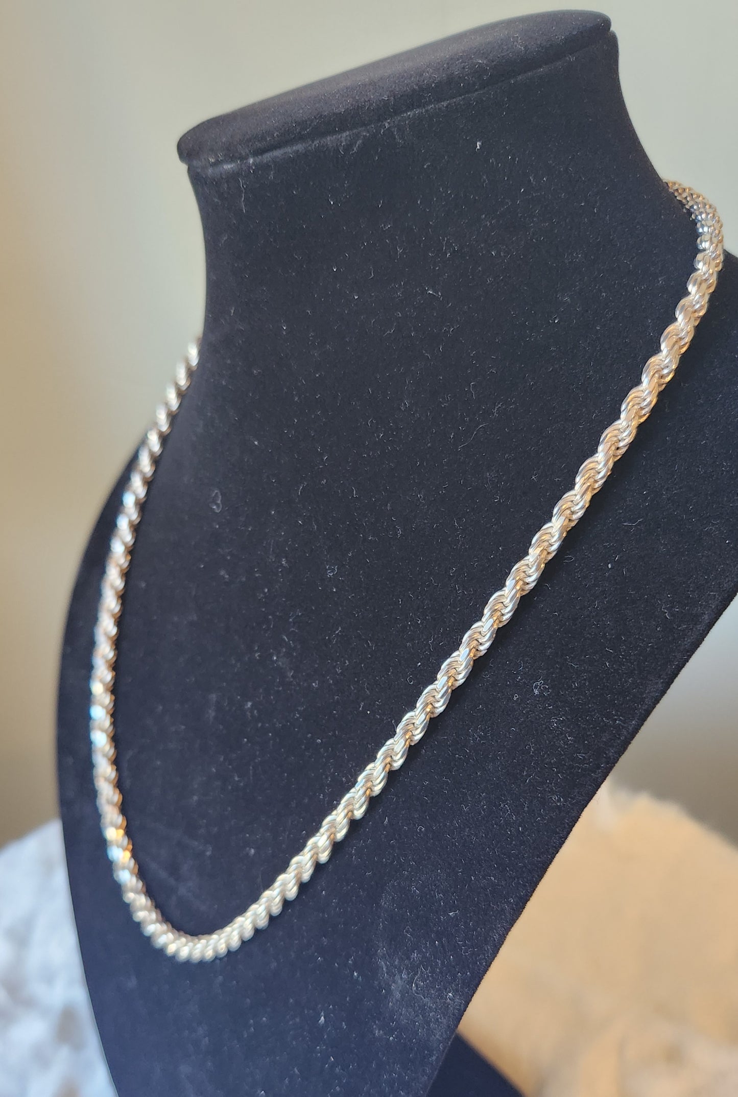 Sterling silver 4.5mm 24" french rope chain