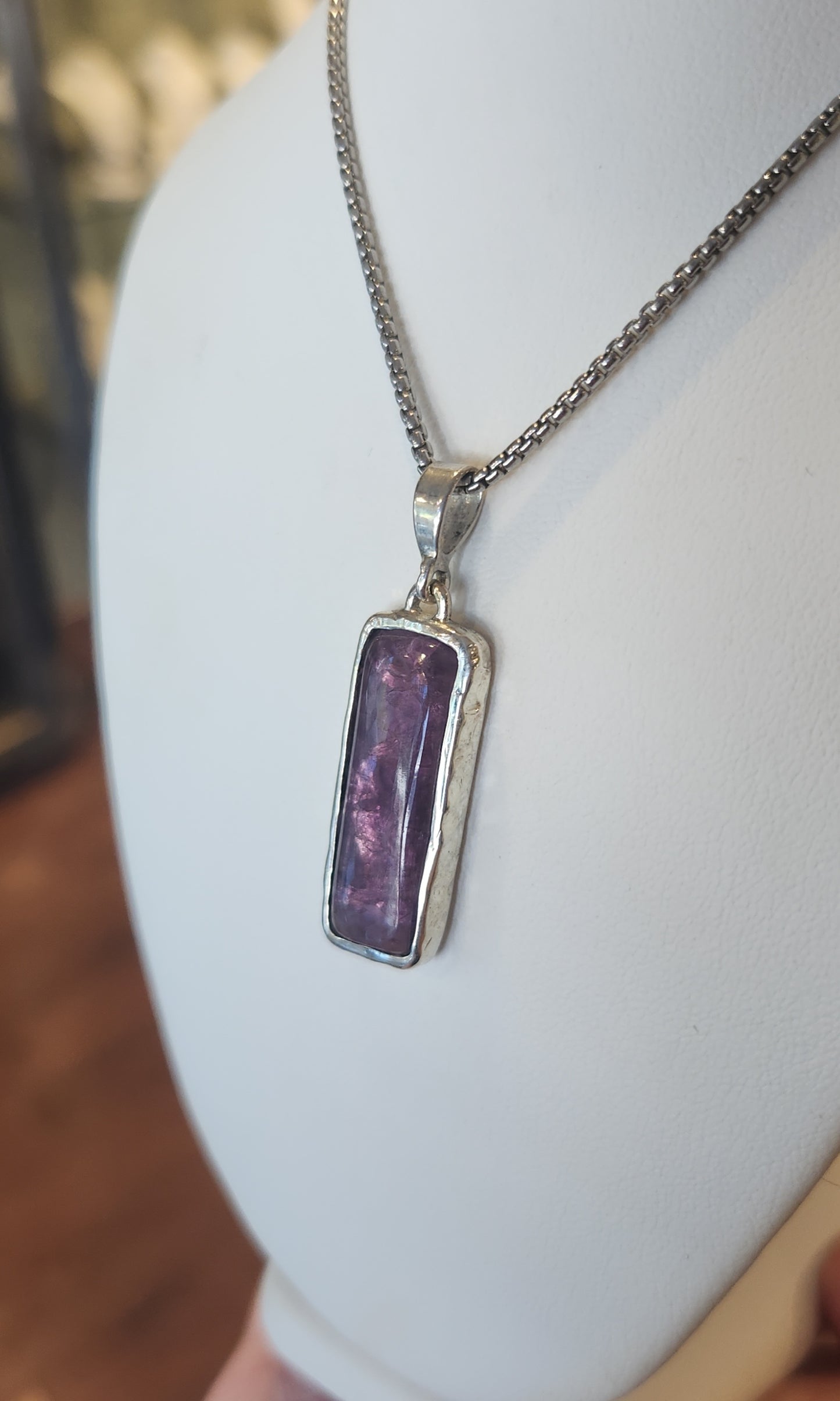 Sterling silver amethyst koi fish pendant