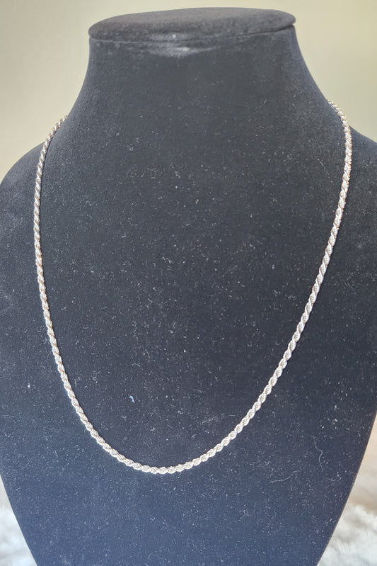 Sterling silver 2.7mm 24" french rope chain