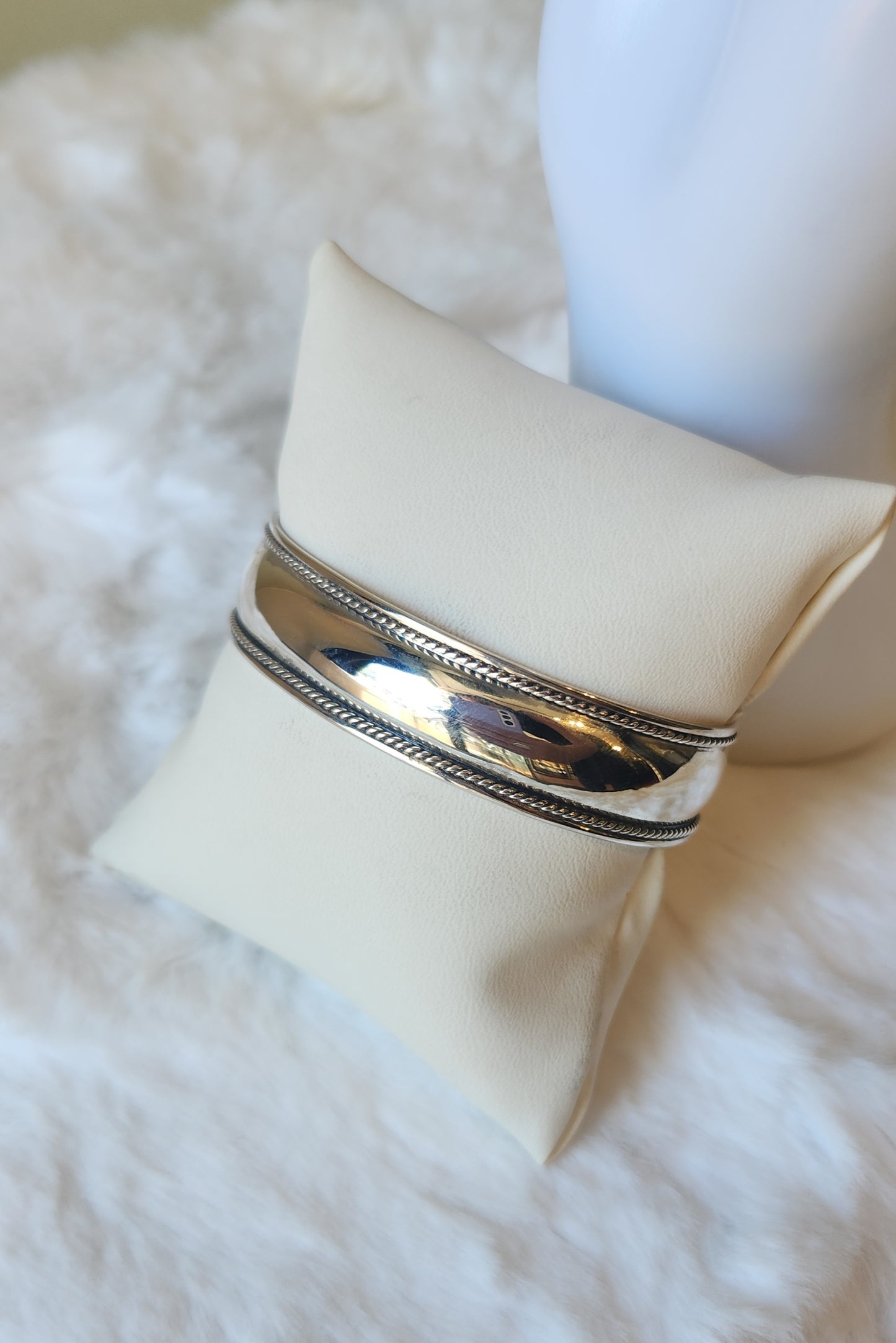 Sterling silver fashion cuff bracelet