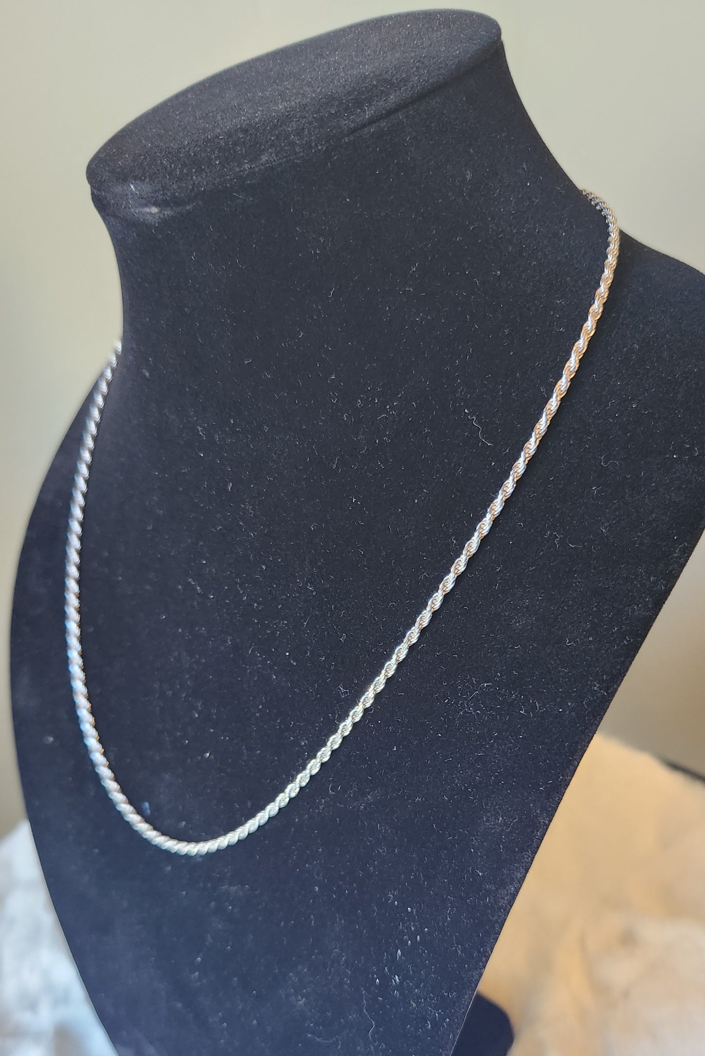 Sterling silver 2mm french rope chain