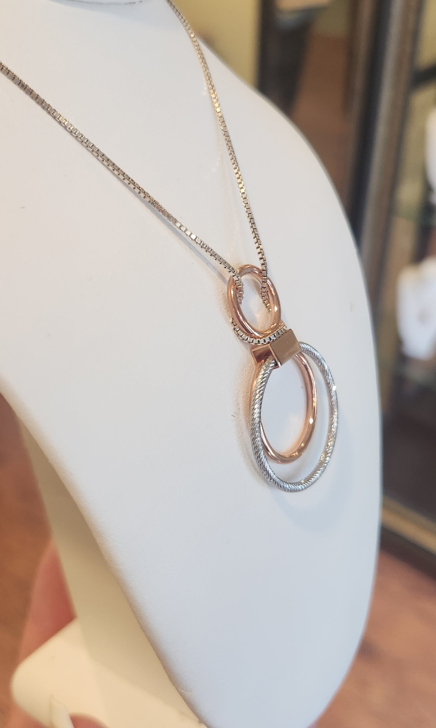 Sterling silver two-toned rings pendant