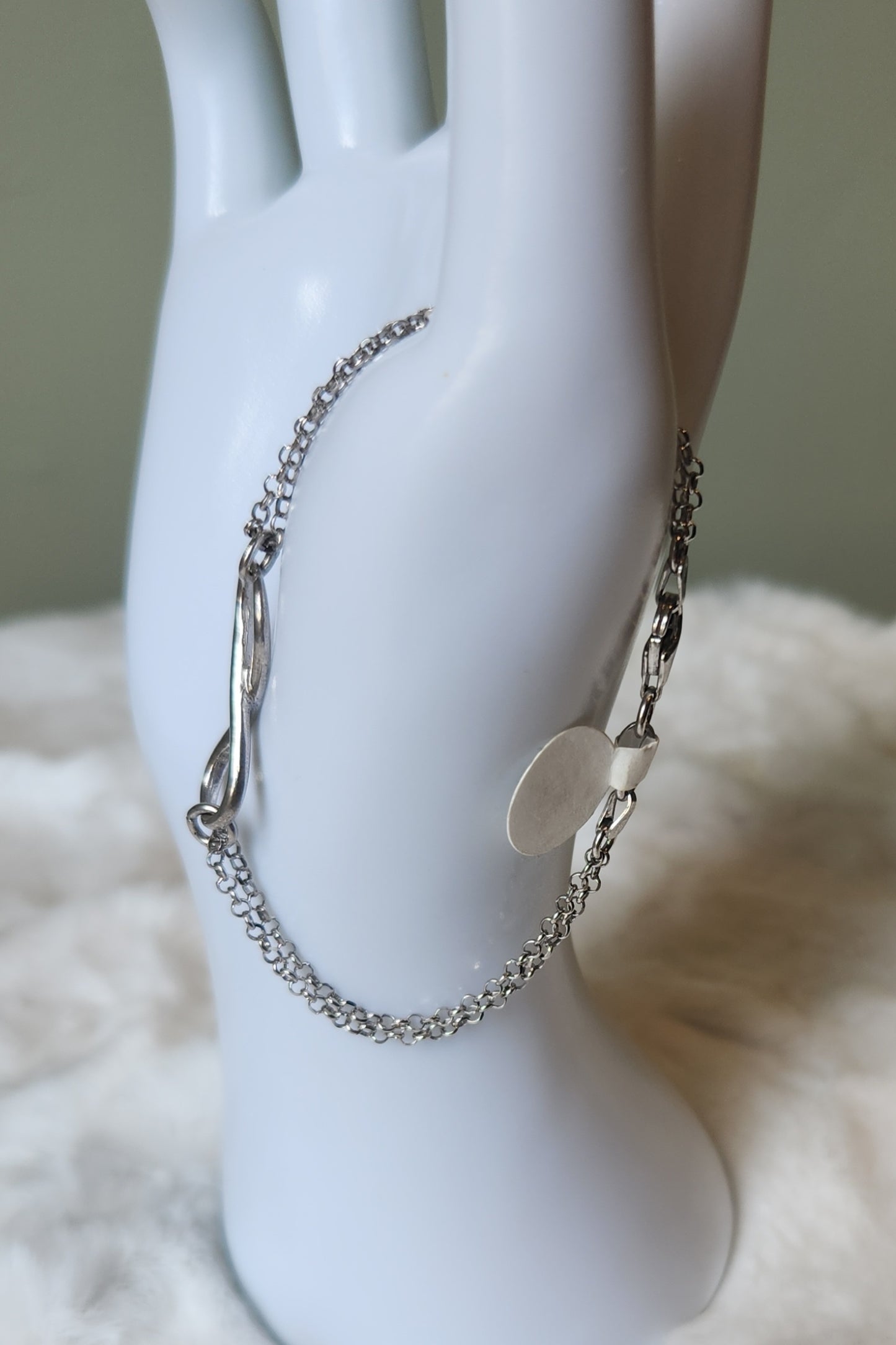 Sterling silver double-chain infinity bracelet