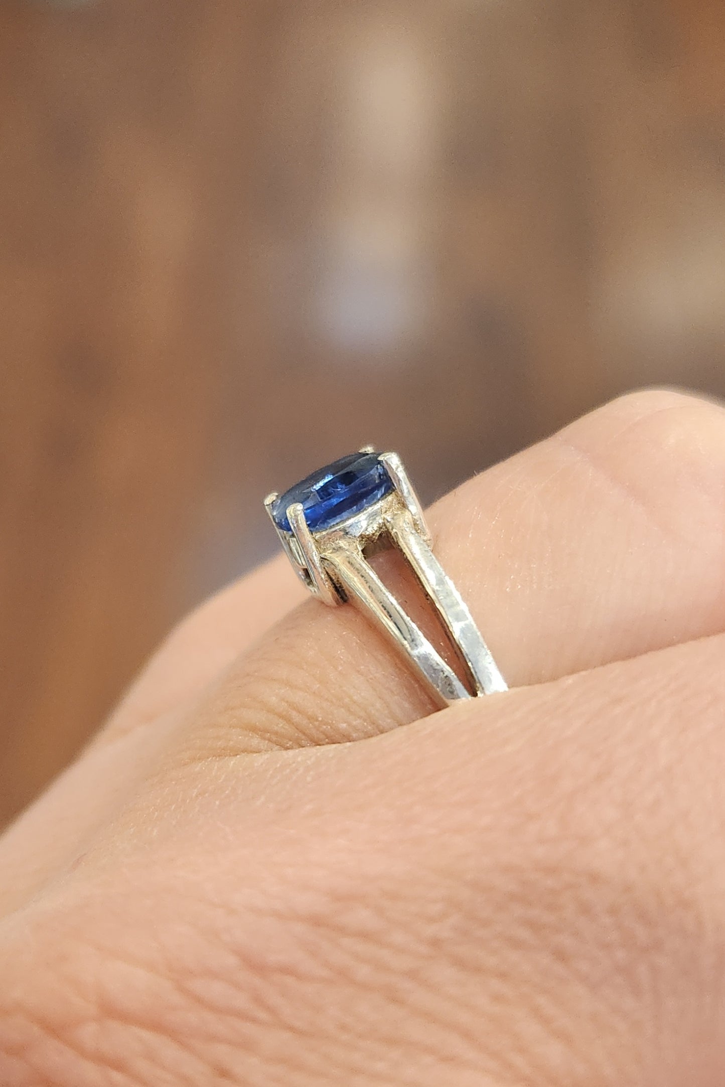 Sterling silver blue kyanite ring