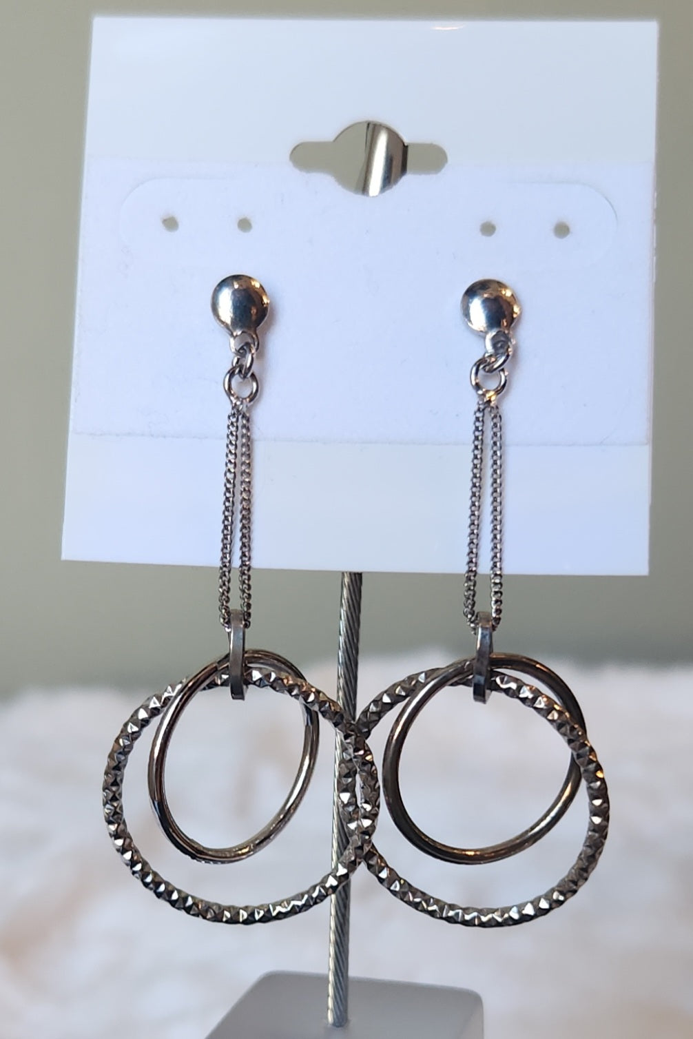 Sterling silver dangle rings earrings