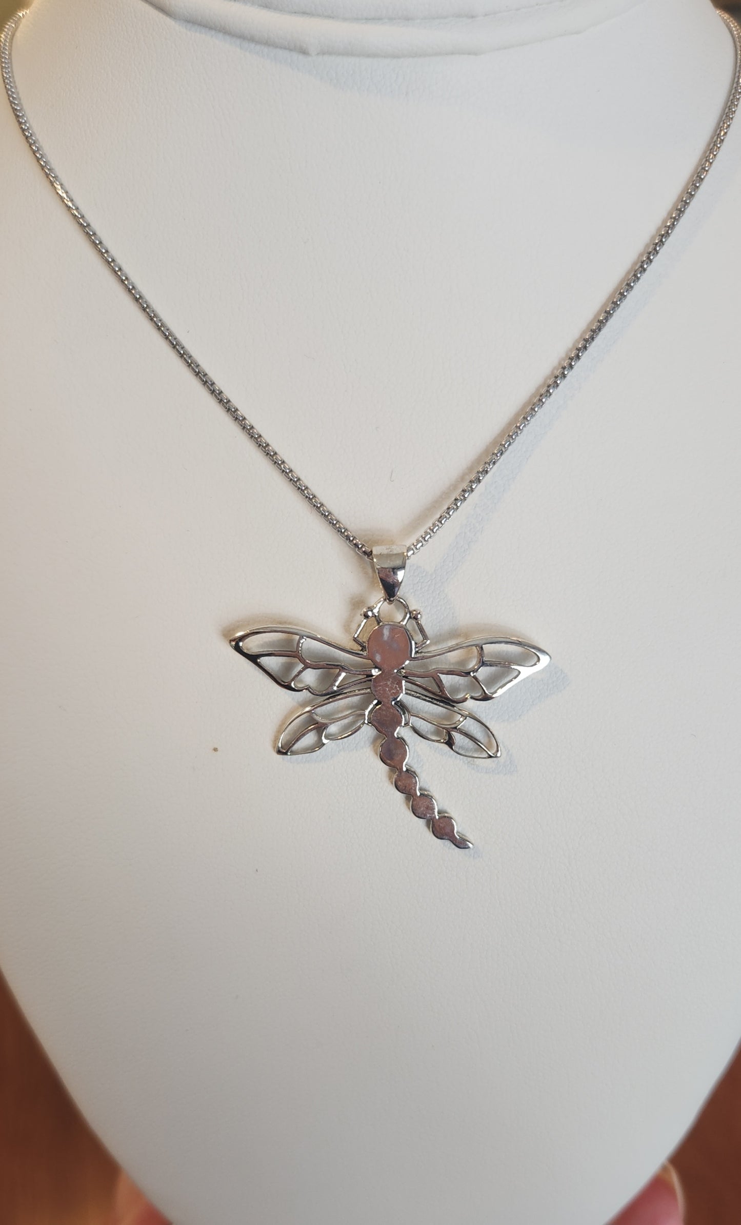 Sterling silver large dragonfly pendant