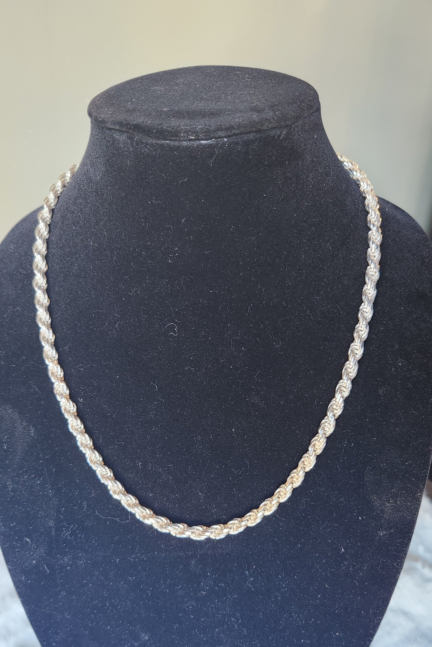 Sterling silver 6mm 22" french rope chain