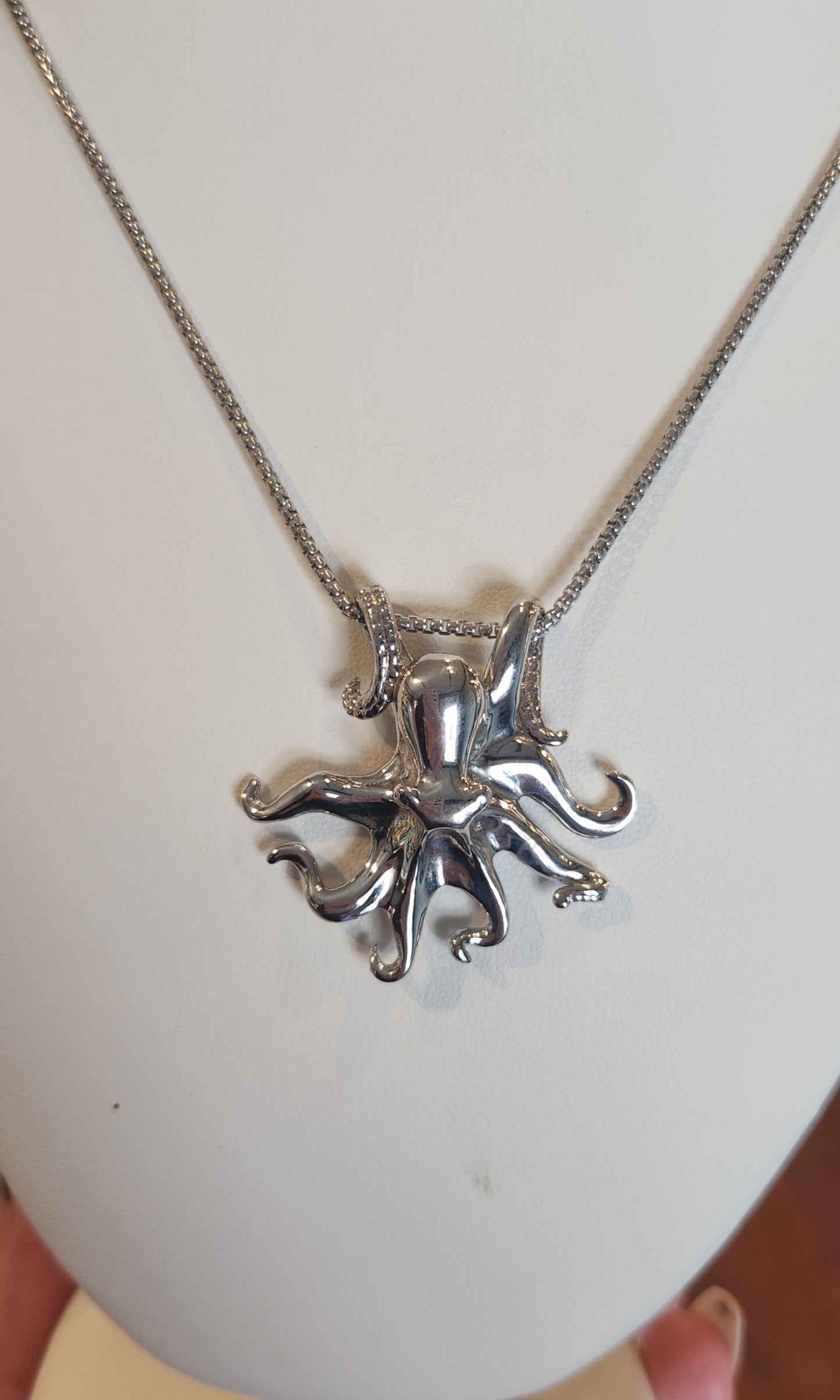 Sterling silver octopus slide pendant