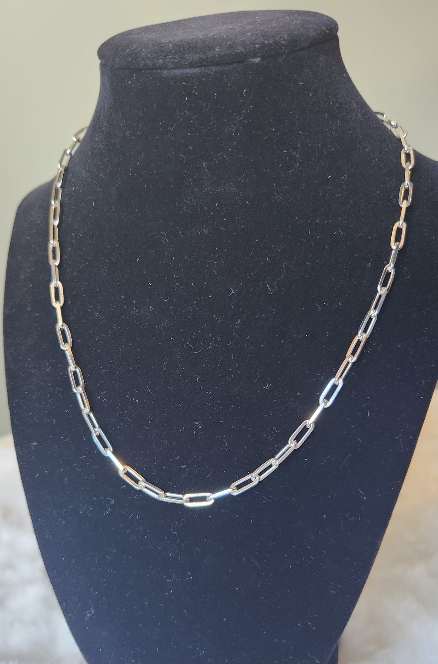 Sterling silver 3.7mm paperclip chain