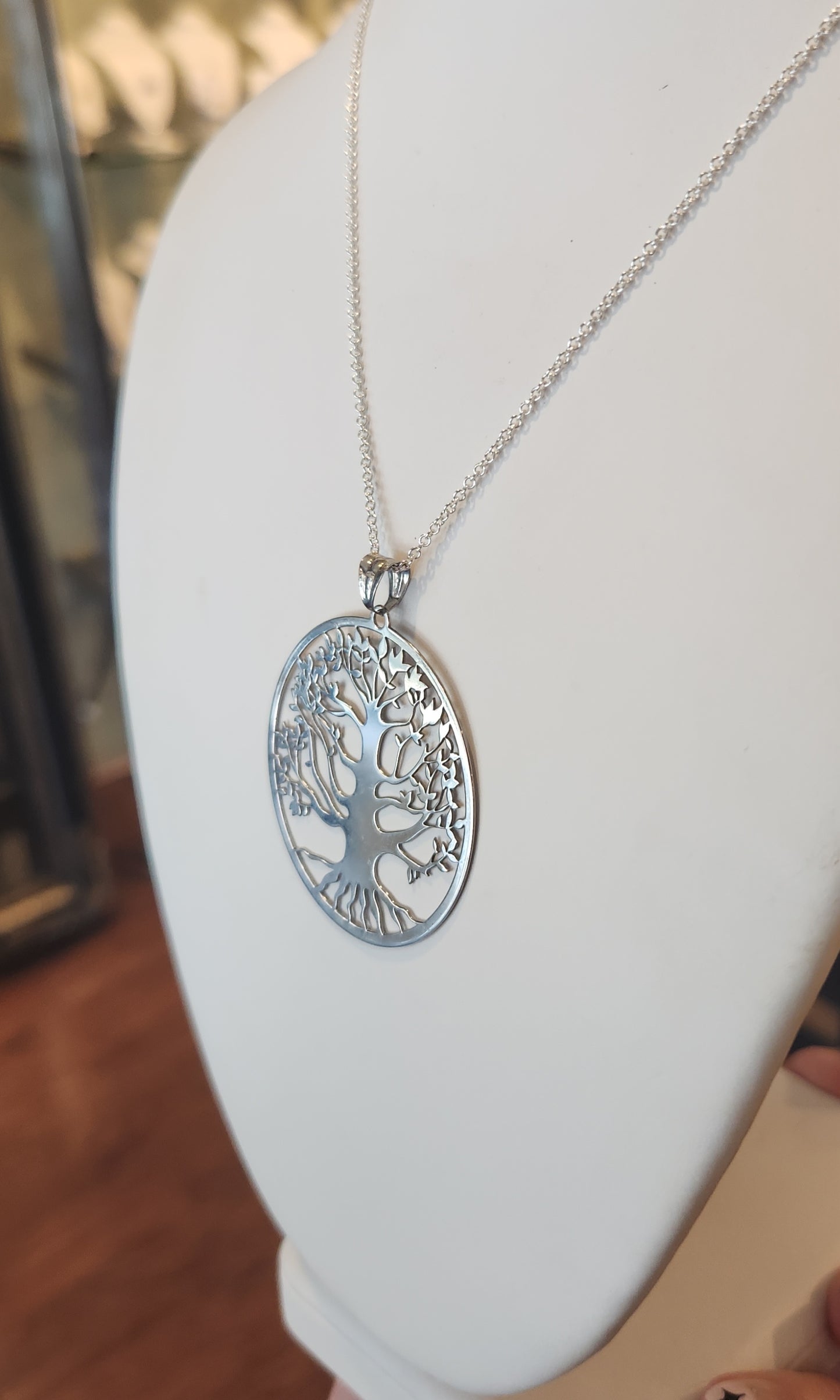 Sterling silver large tree of life pendant