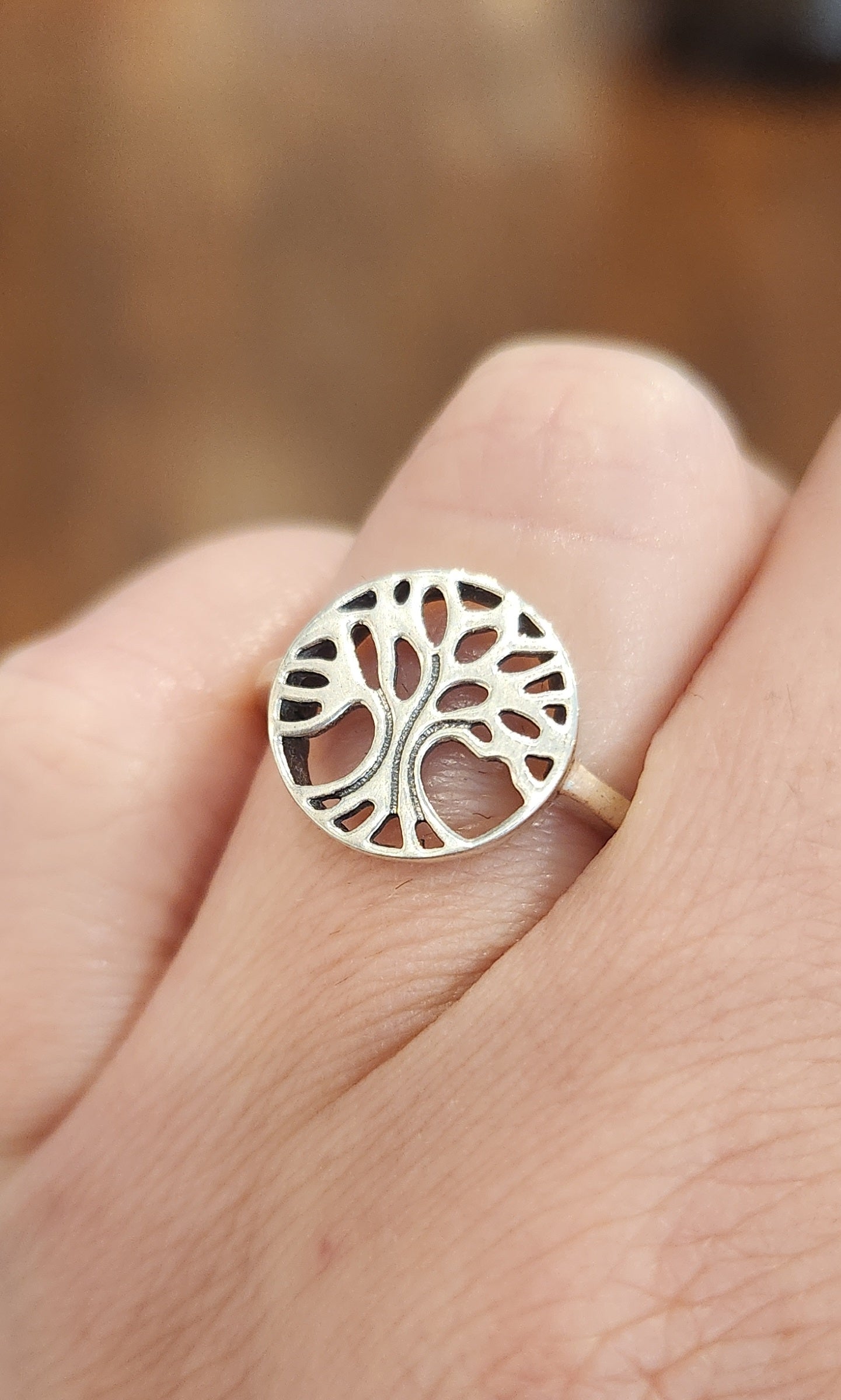 Sterling silver tree of life ring