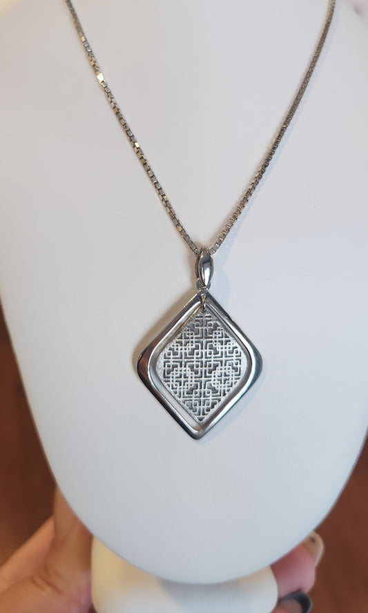 Sterling silver textured fashion pendant