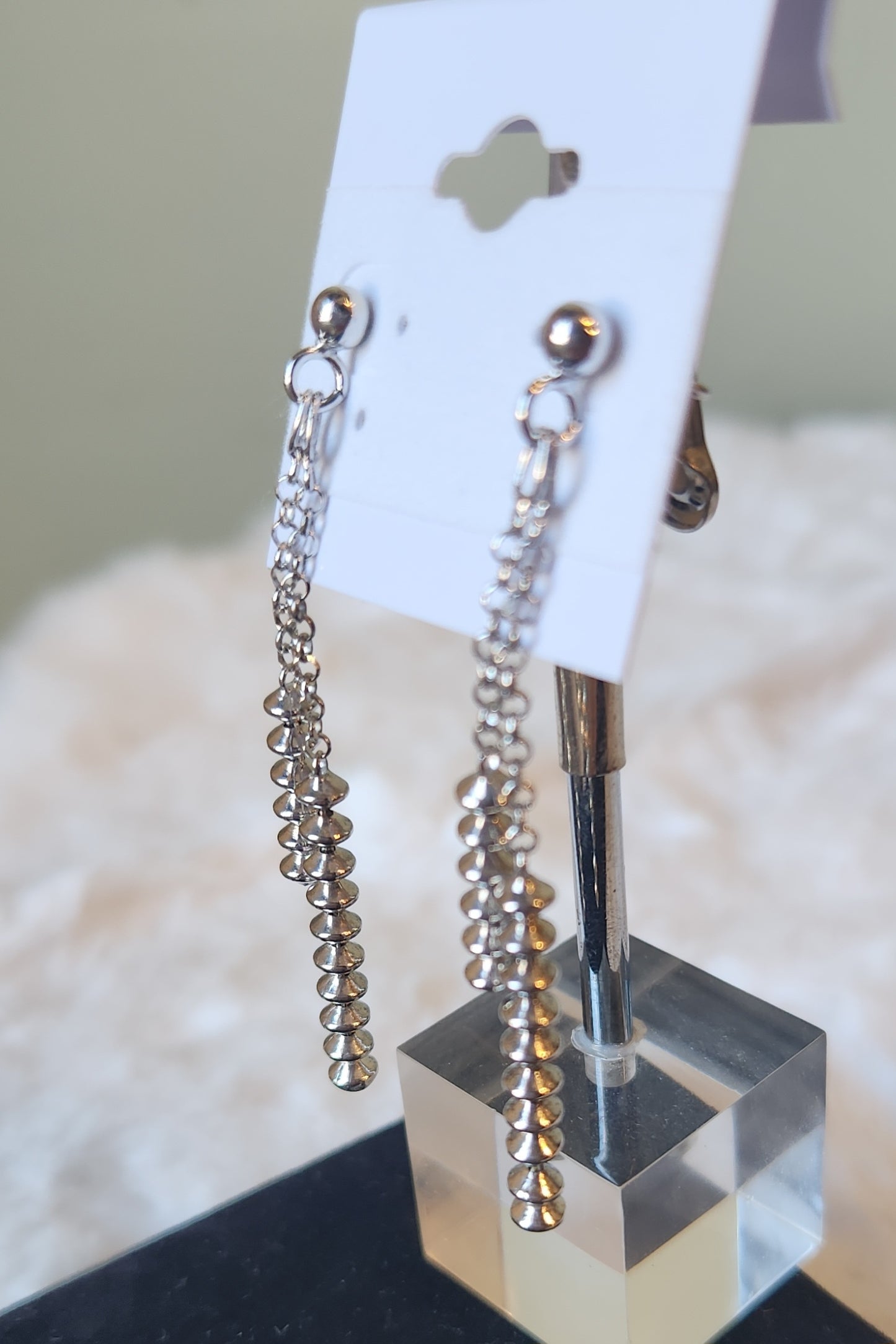 Sterling silver dangle chain earrings