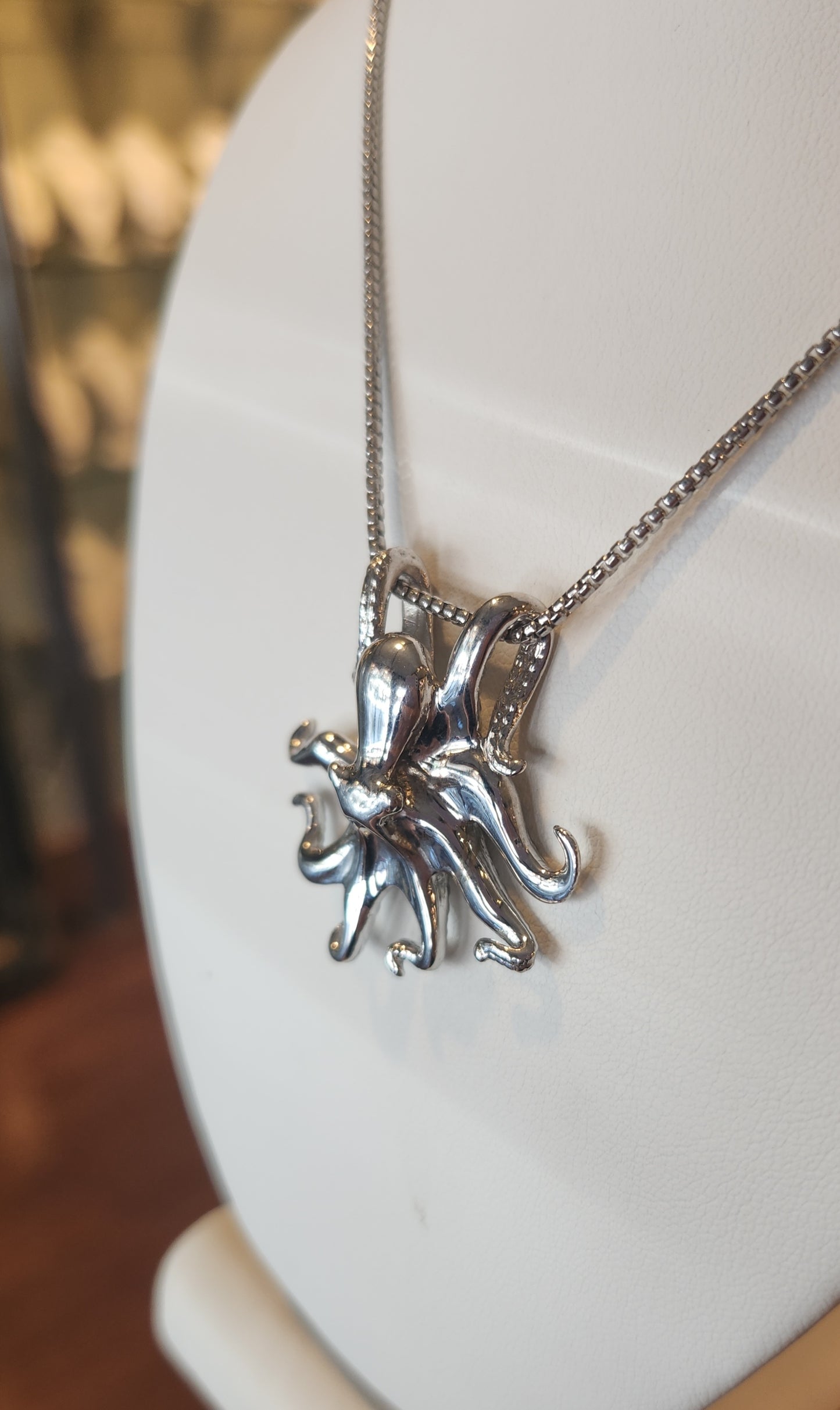 Sterling silver octopus slide pendant