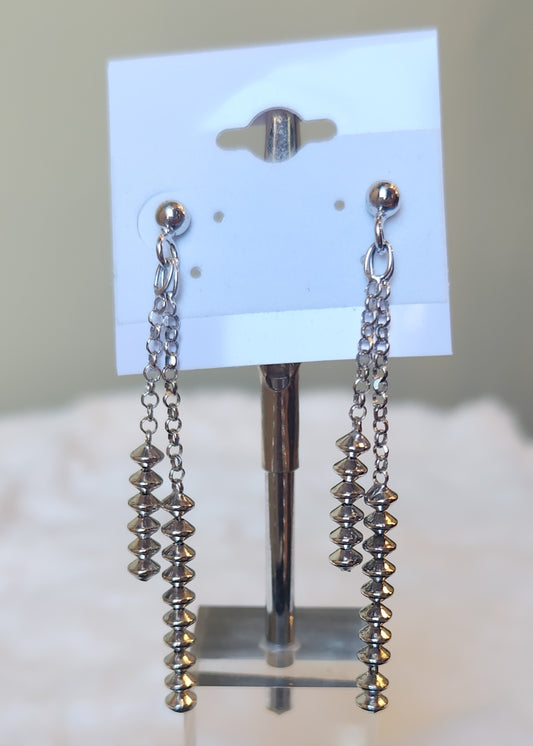 Sterling silver dangle chain earrings