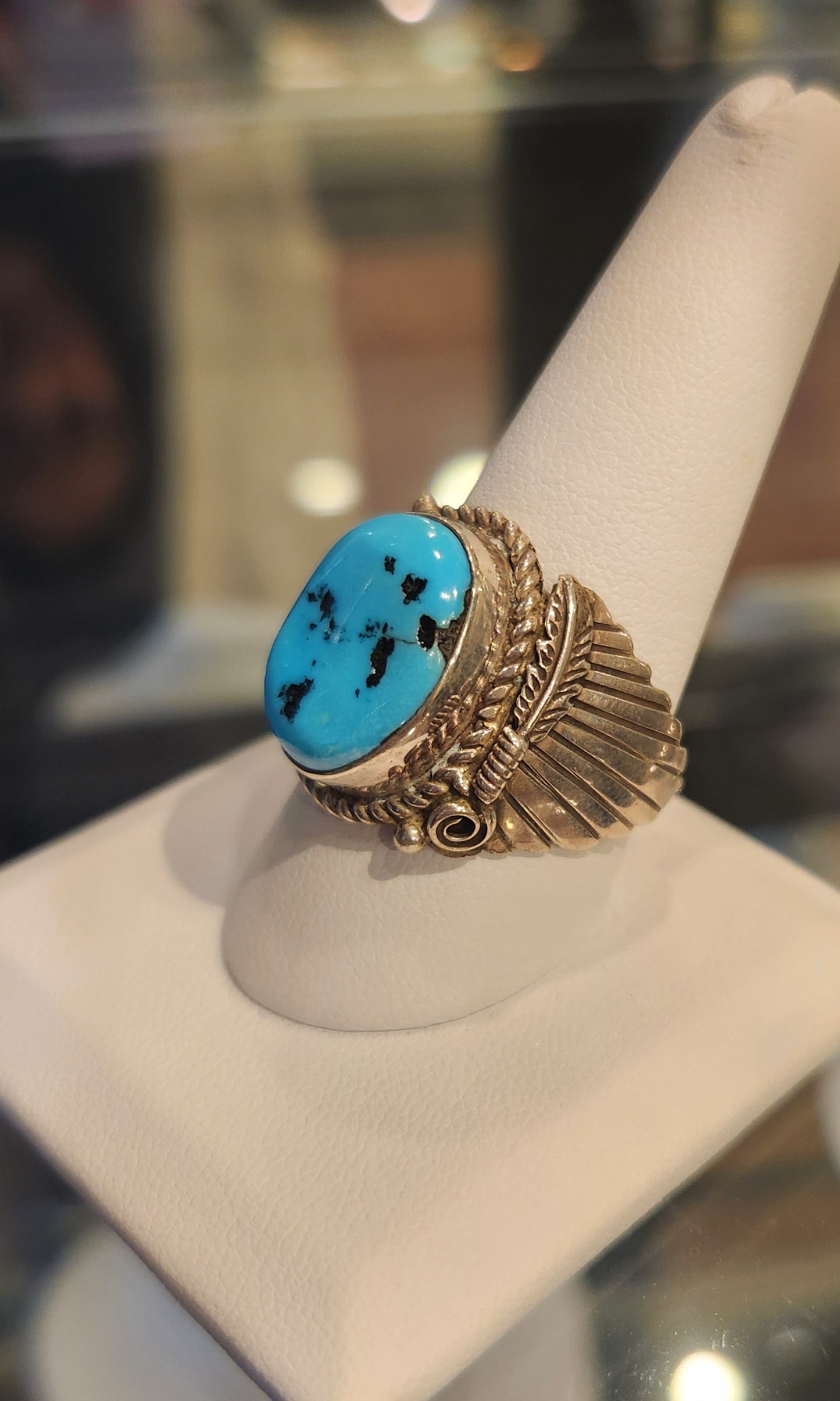 Sterling silver southwest style turquoise ring