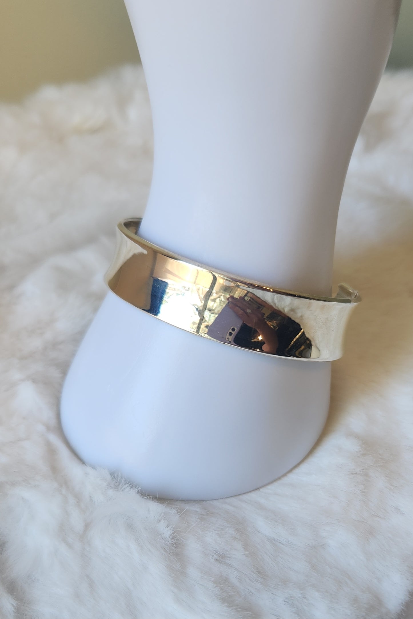 Sterling silver polished cuff bracelet