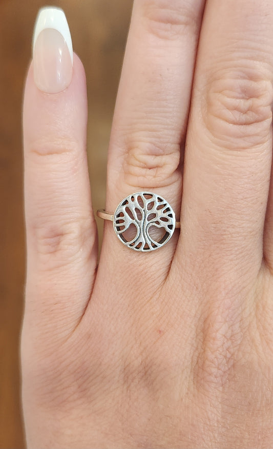 Sterling silver tree of life ring