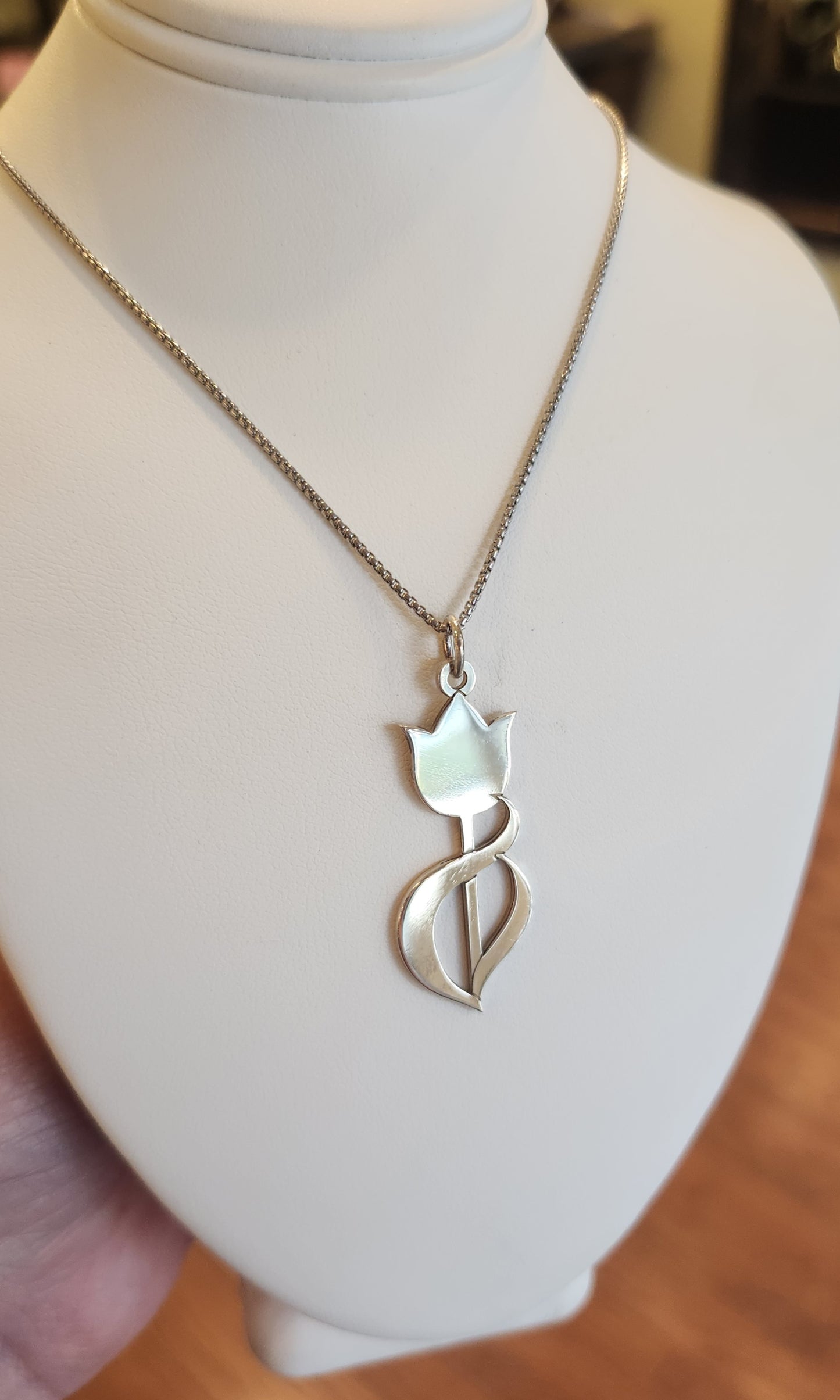 Sterling silver tulip pendant