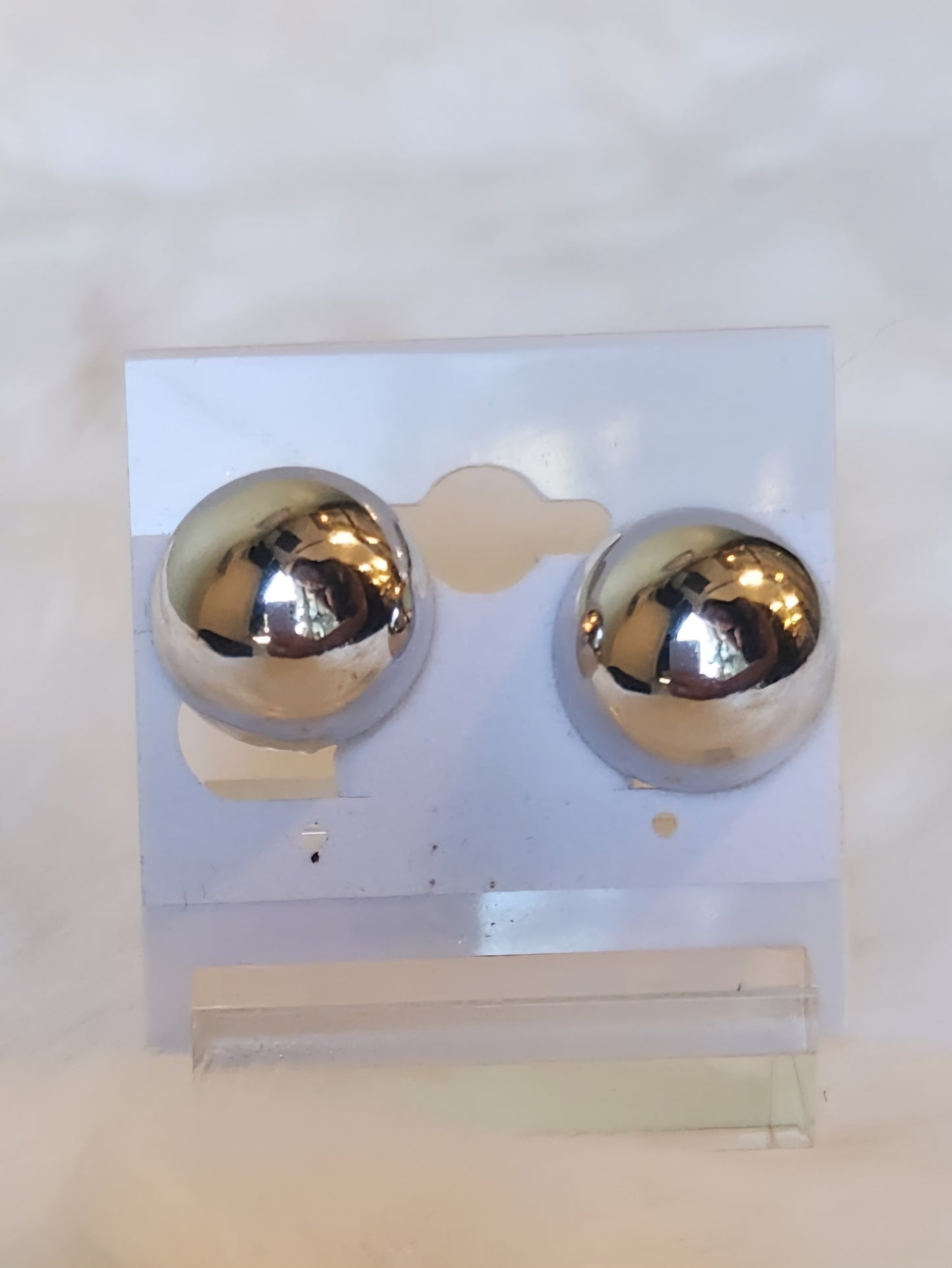 Sterling silver ball clip-on earrings