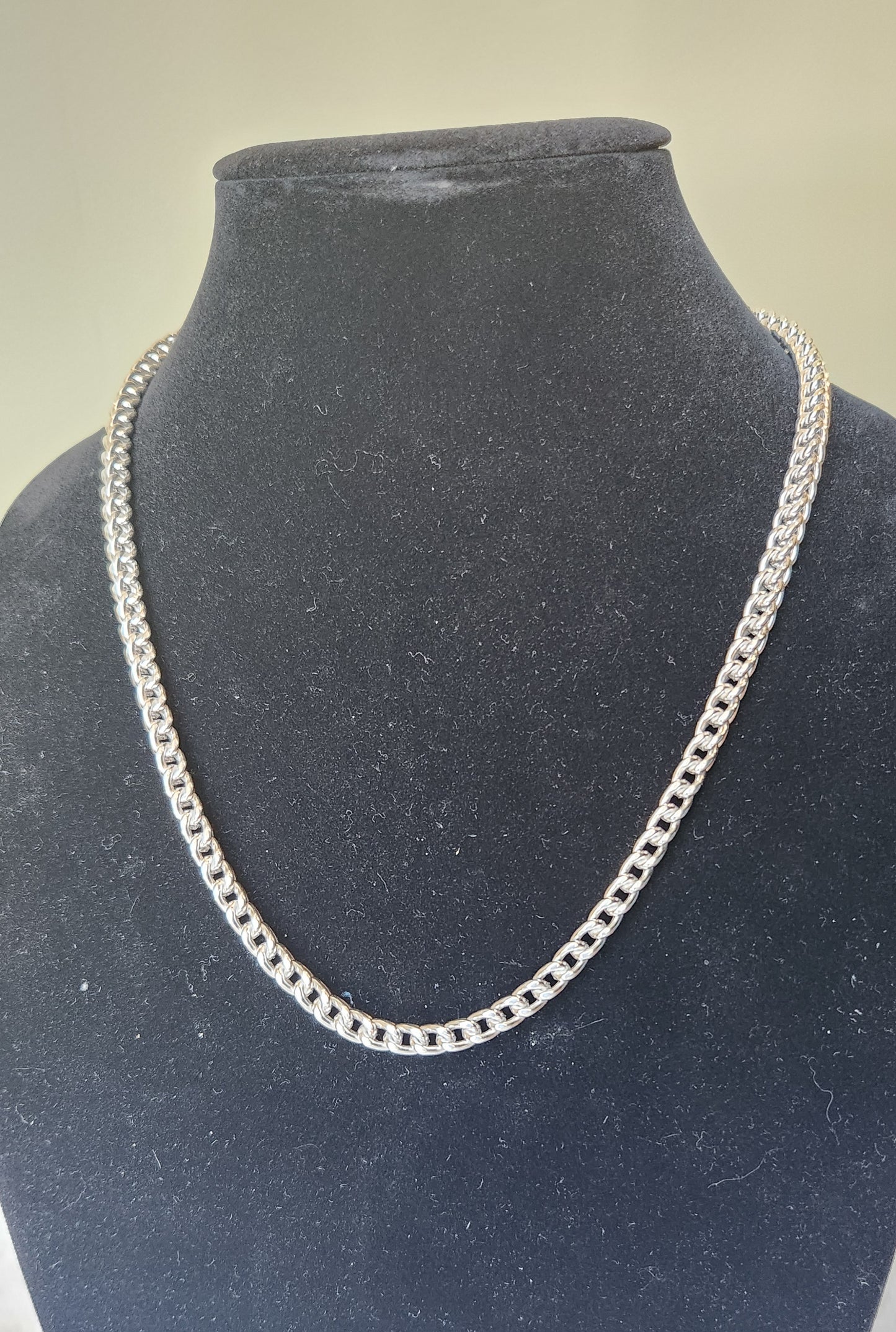 Sterling silver 7mm 22" square wheat chain