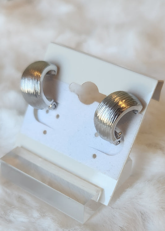 Sterling silver textured clip-on earrings