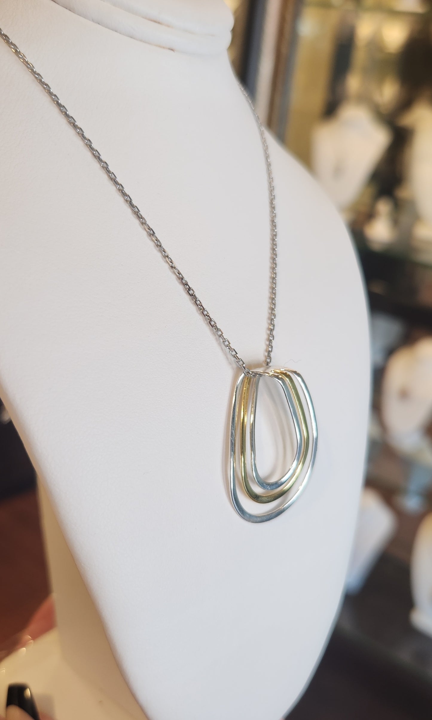 Sterling silver two-toned slide pendant