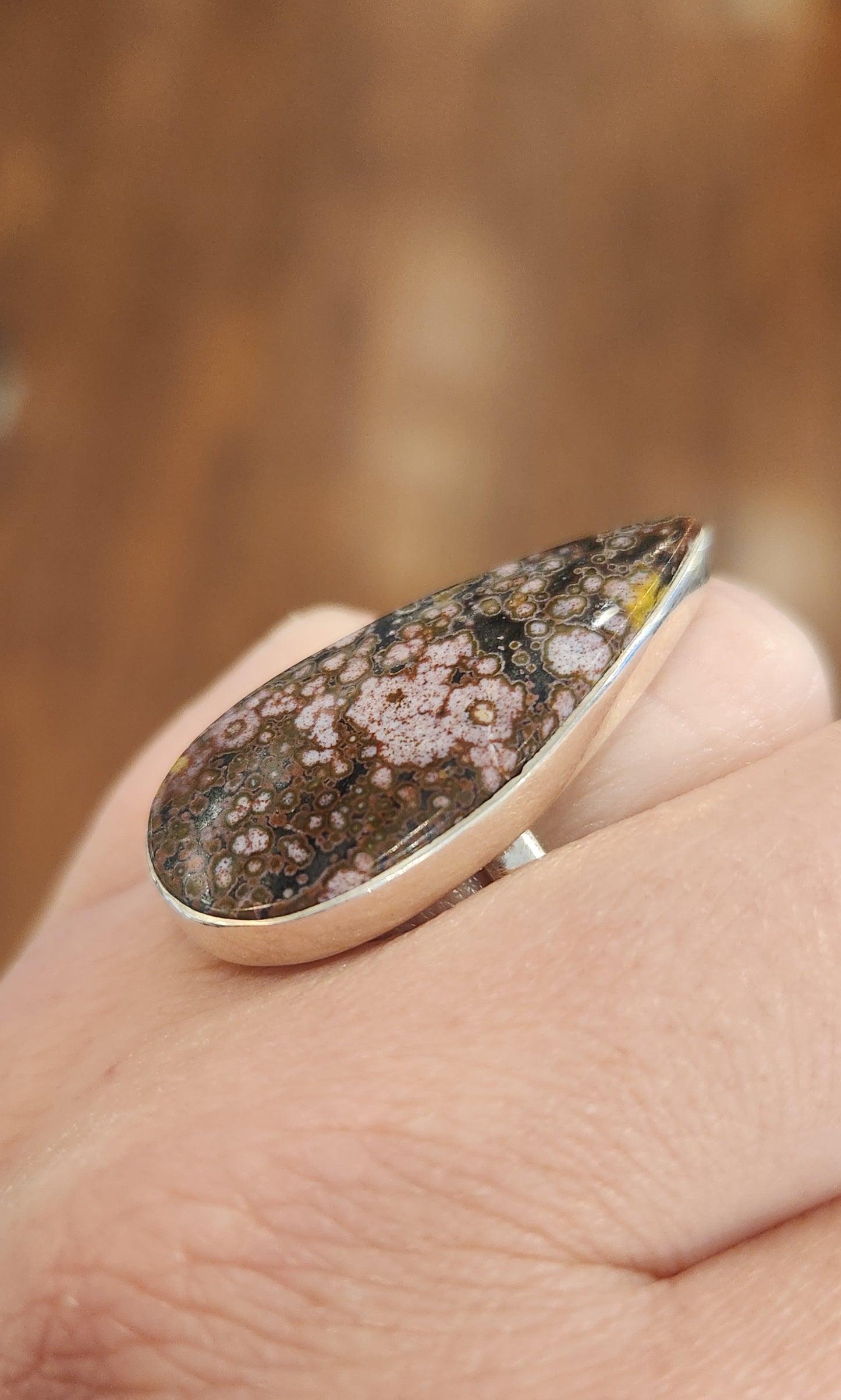 Sterling silver ocean jasper ring