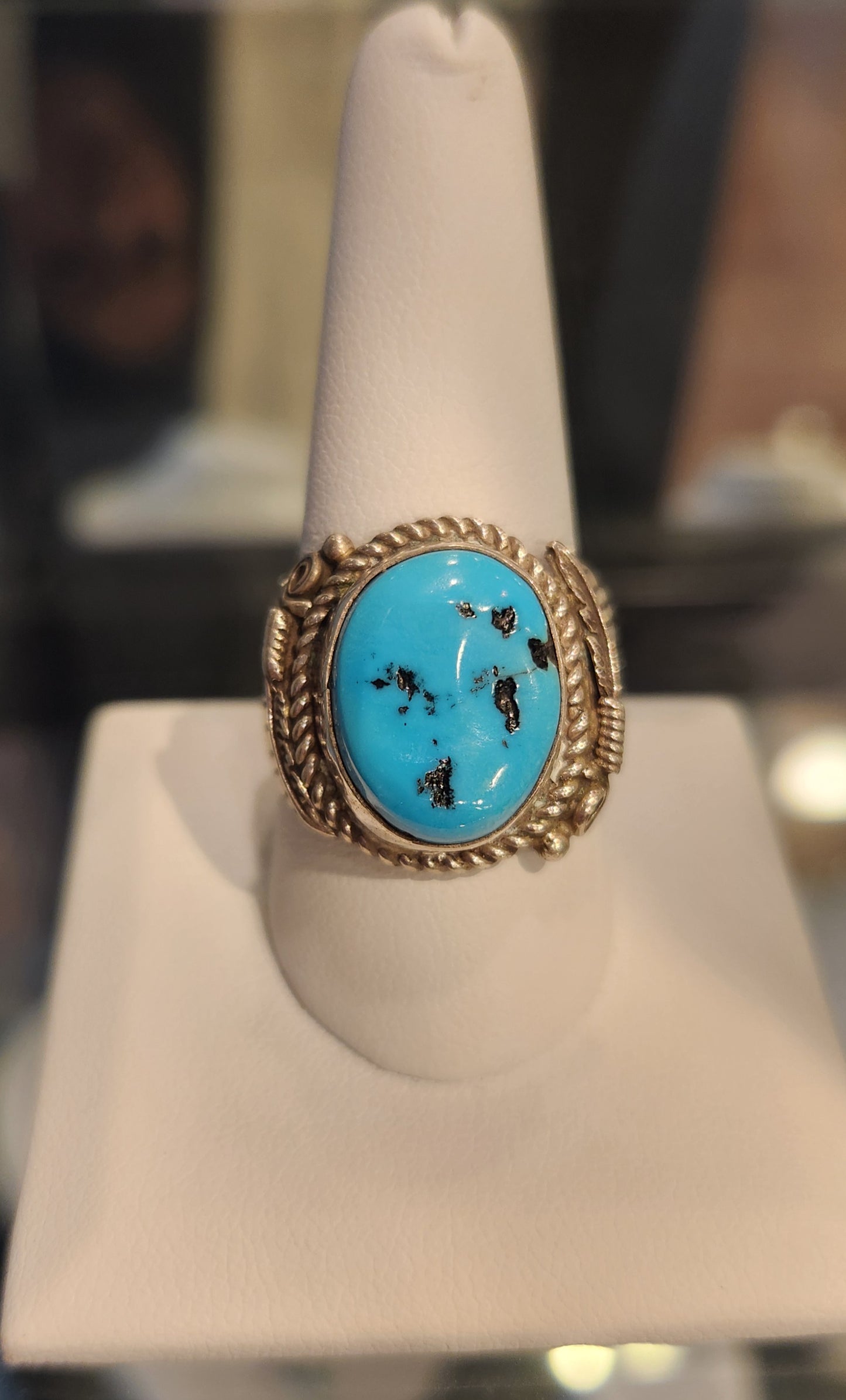 Sterling silver southwest style turquoise ring