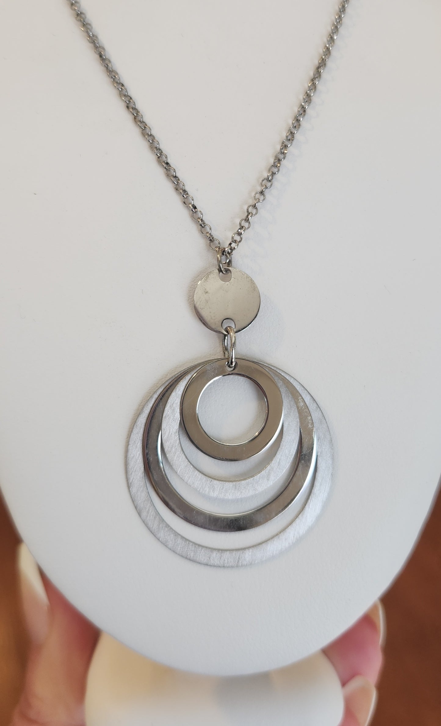 Sterling silver pendant with textured circles