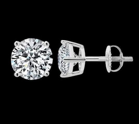 Sterling silver .5 CTW moissanite stud earrings