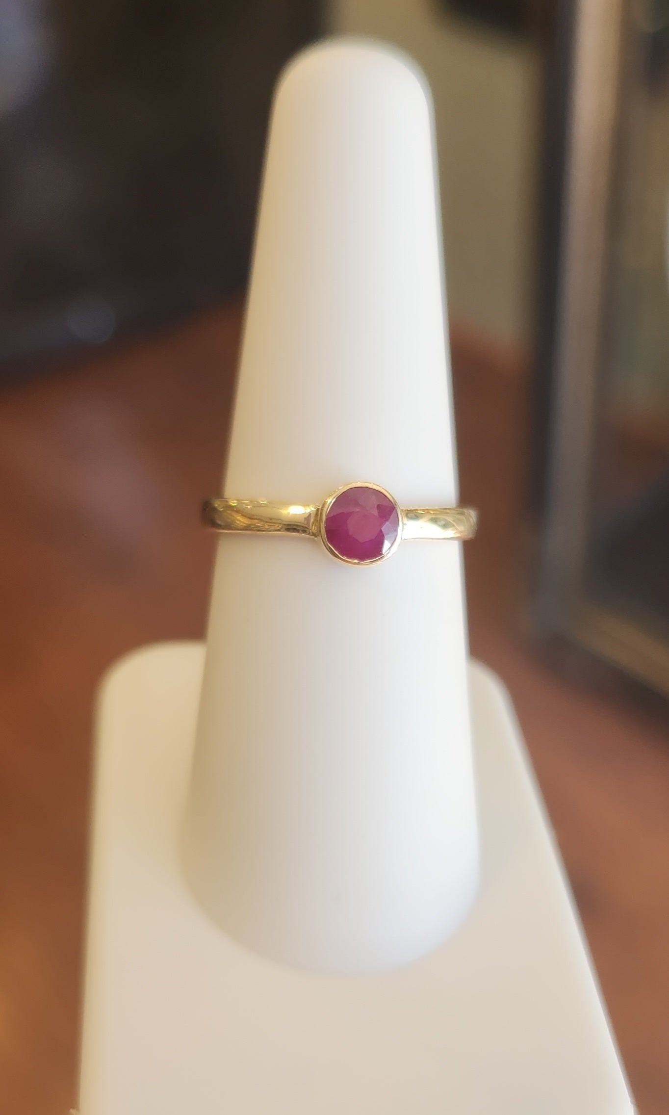 14k yellow gold ruby ring