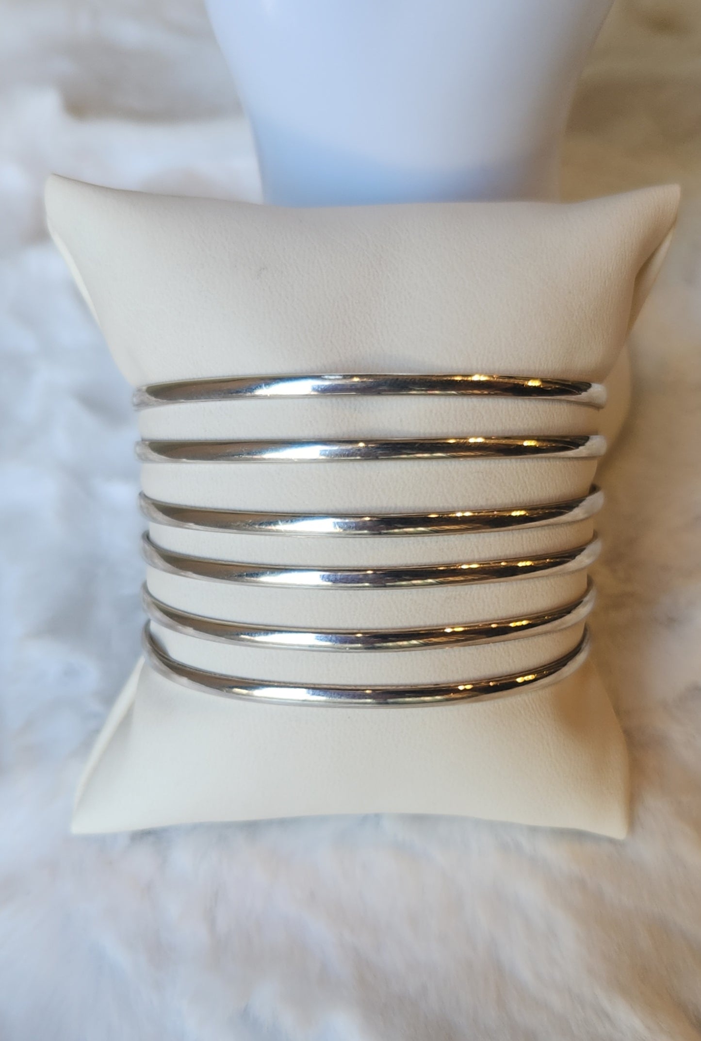 Sterling silver layered cuff bracelet