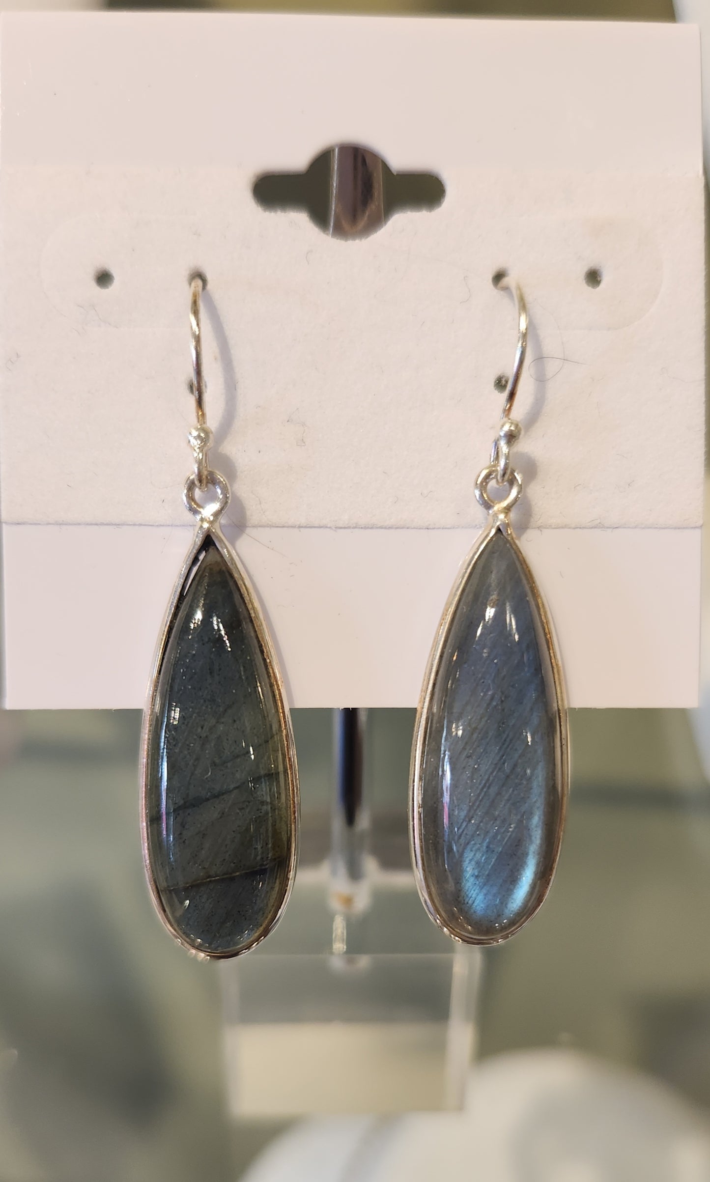 Sterling silver blue labradorite dangle earrings