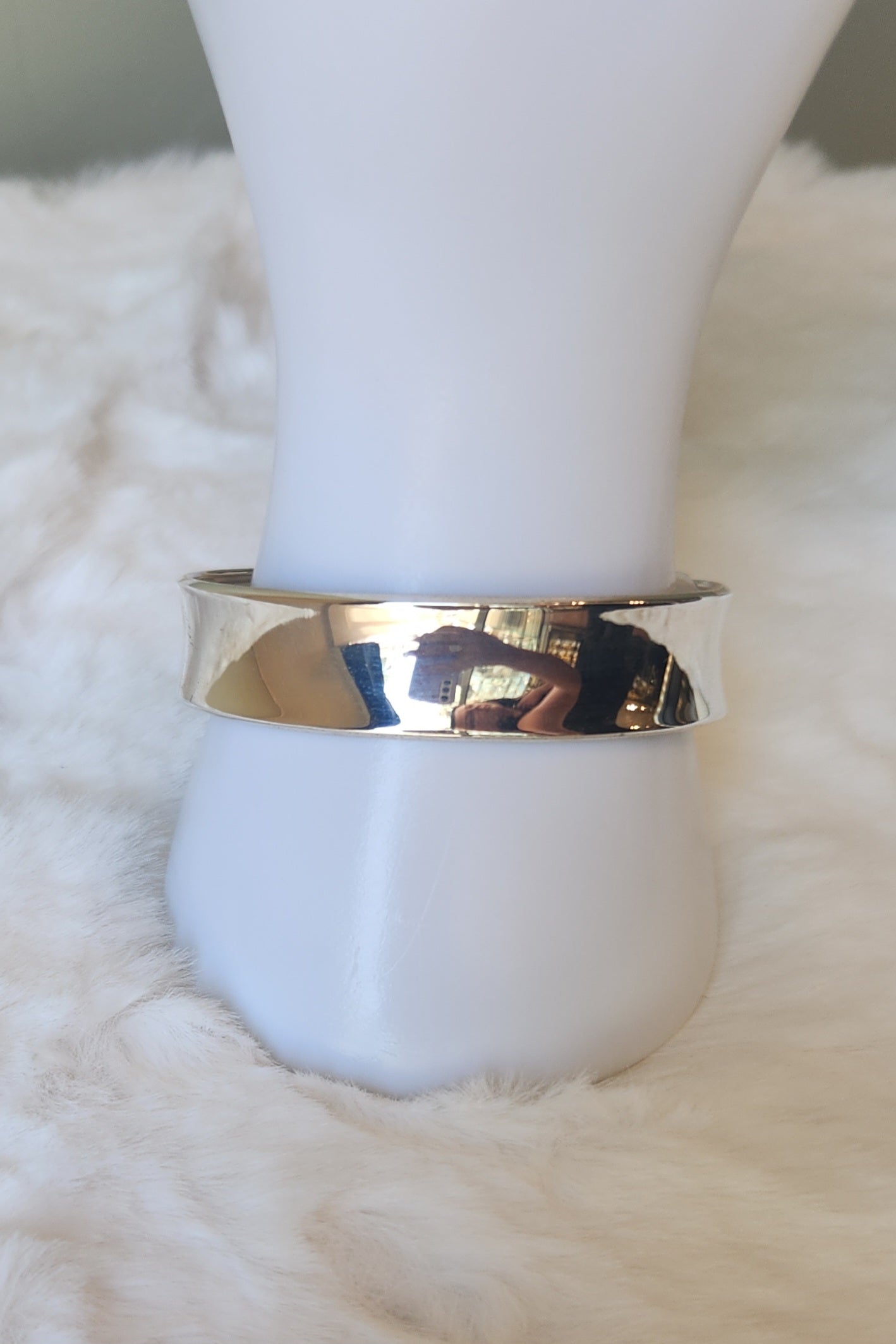 Sterling silver polished cuff bracelet