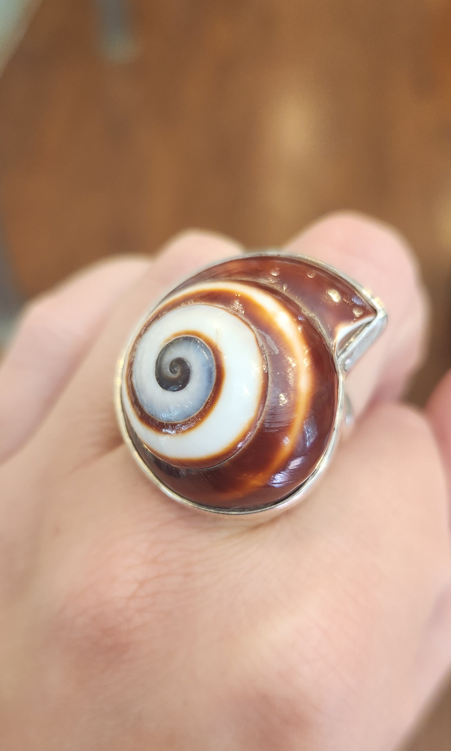 Sterling silver seashell statement ring