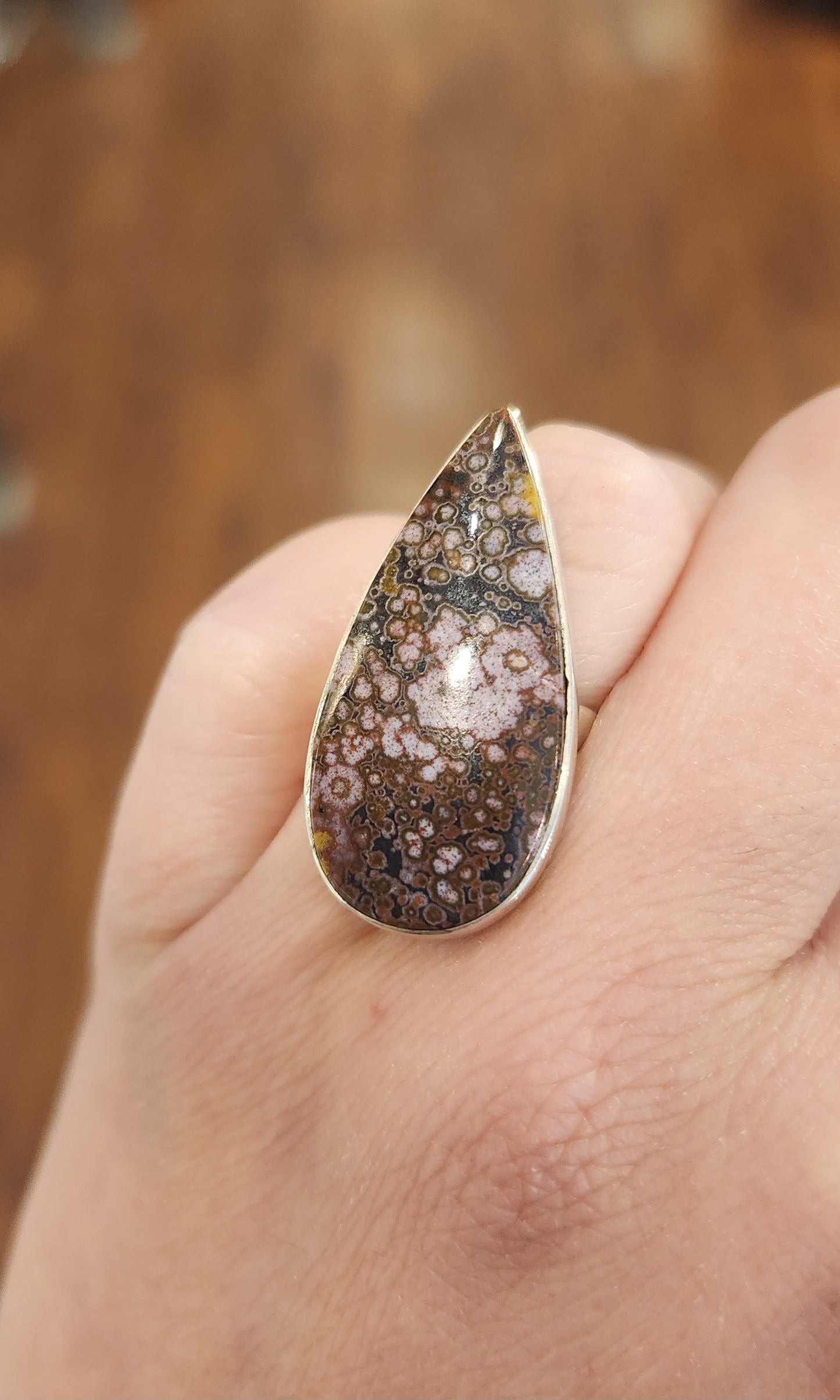 Sterling silver ocean jasper ring