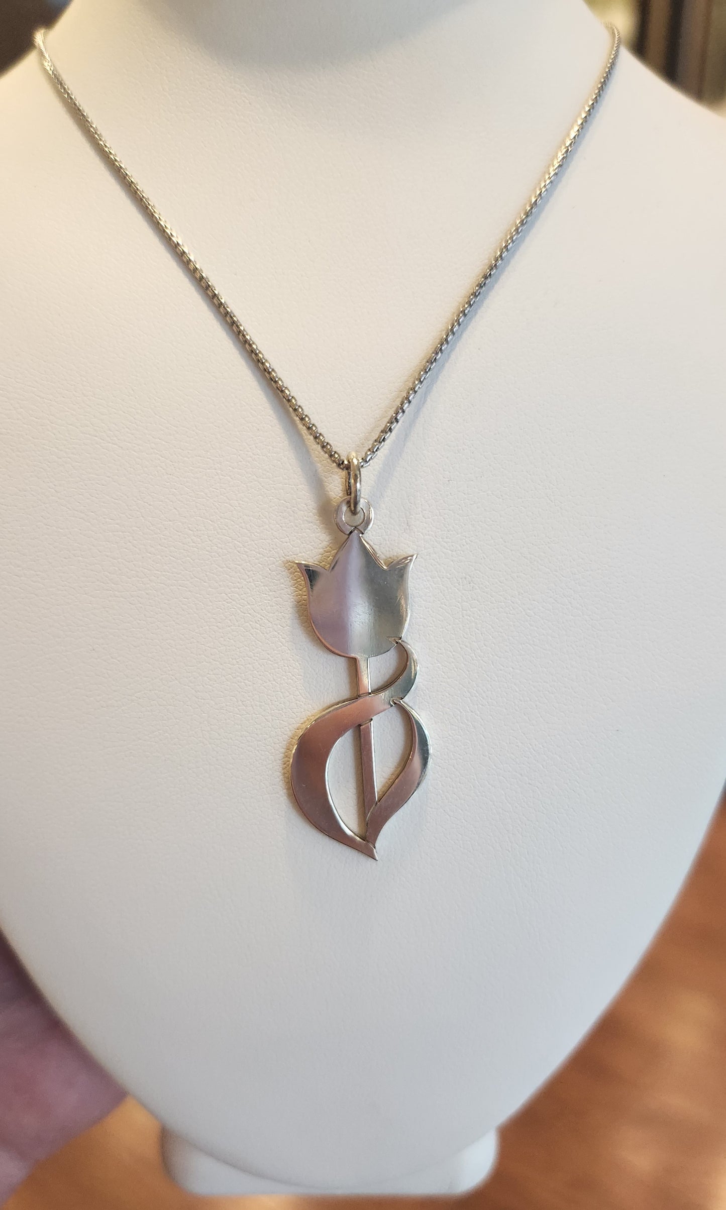 Sterling silver tulip pendant