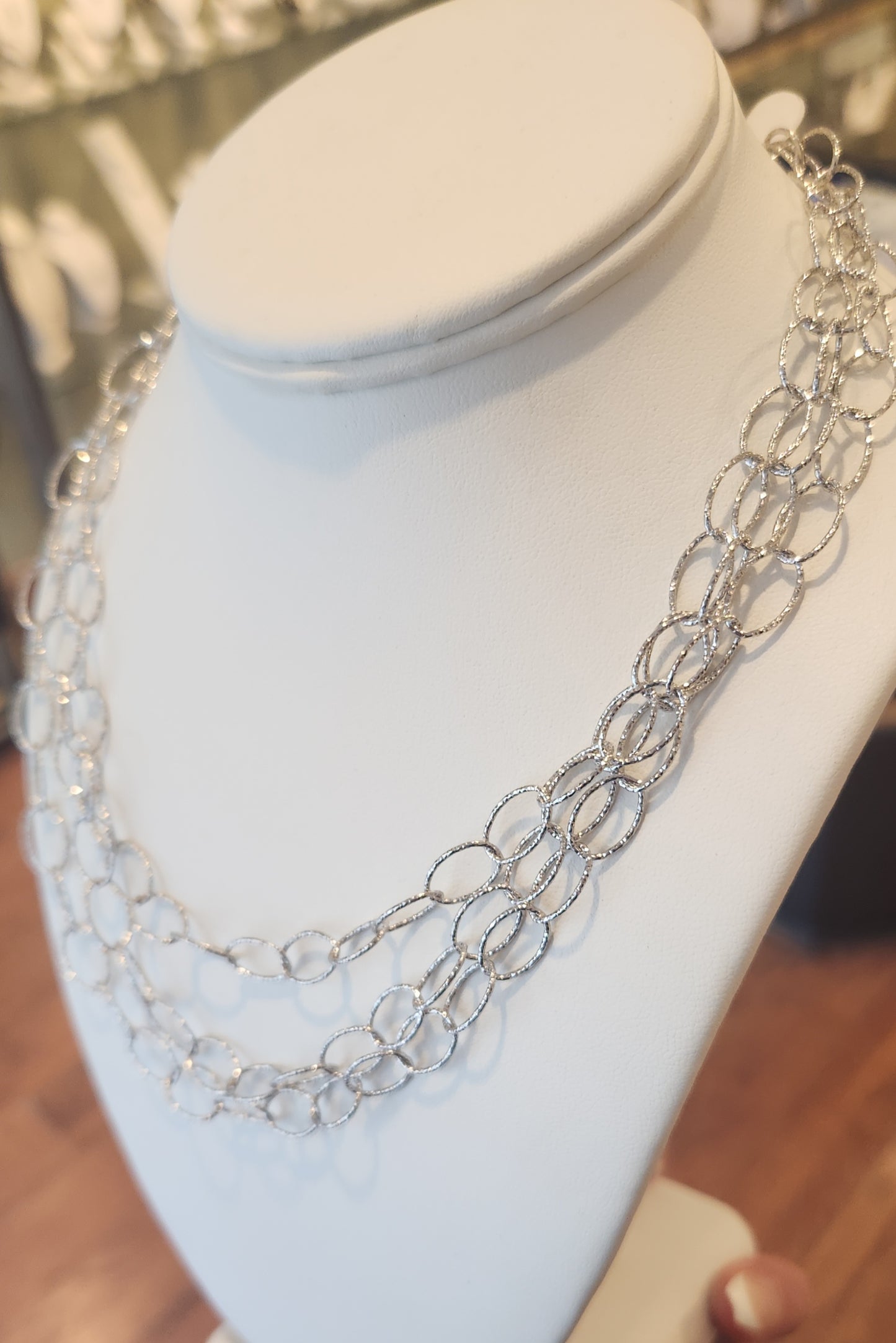 Sterling silver multi-chain necklace