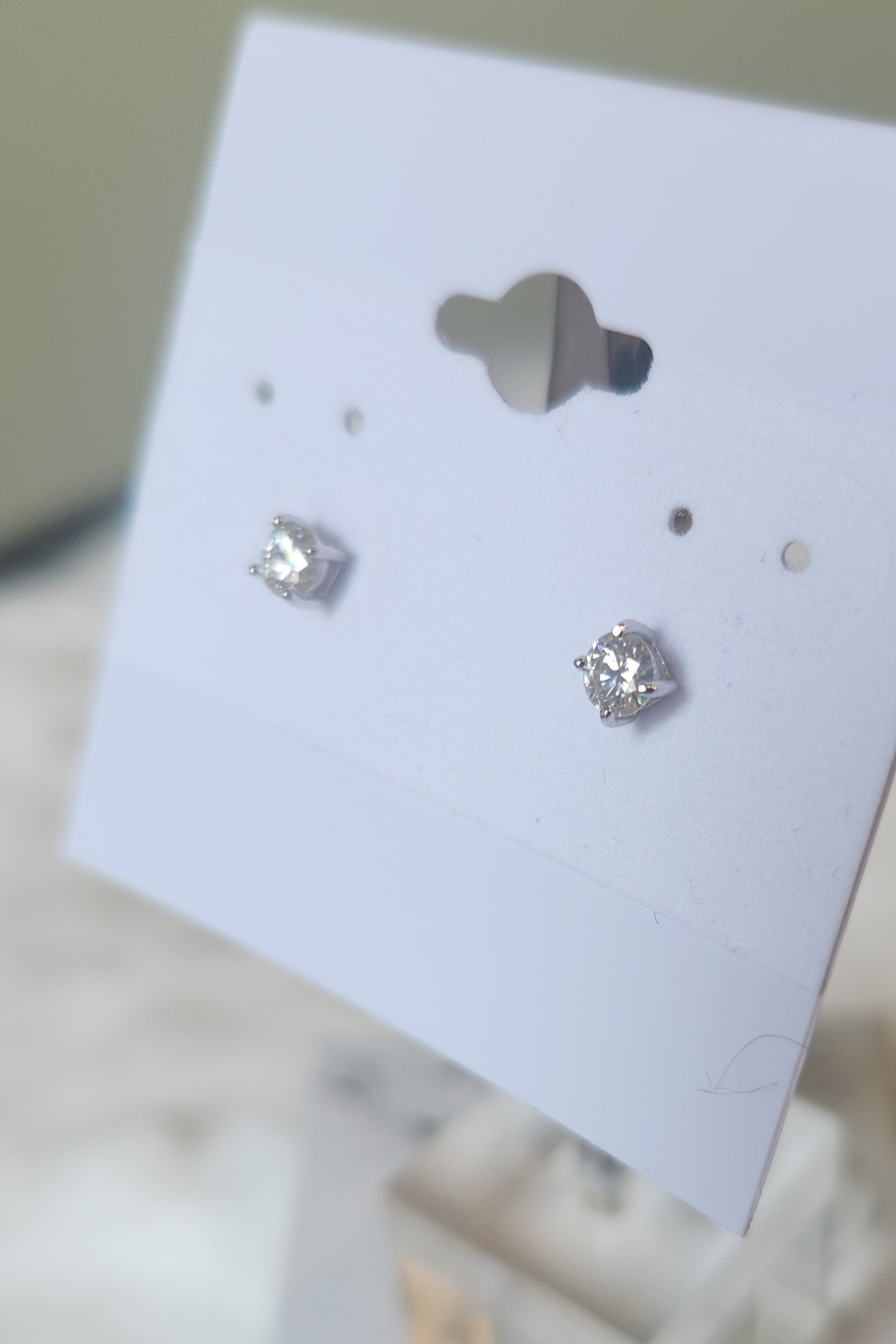 Sterling silver .5 CTW moissanite stud earrings